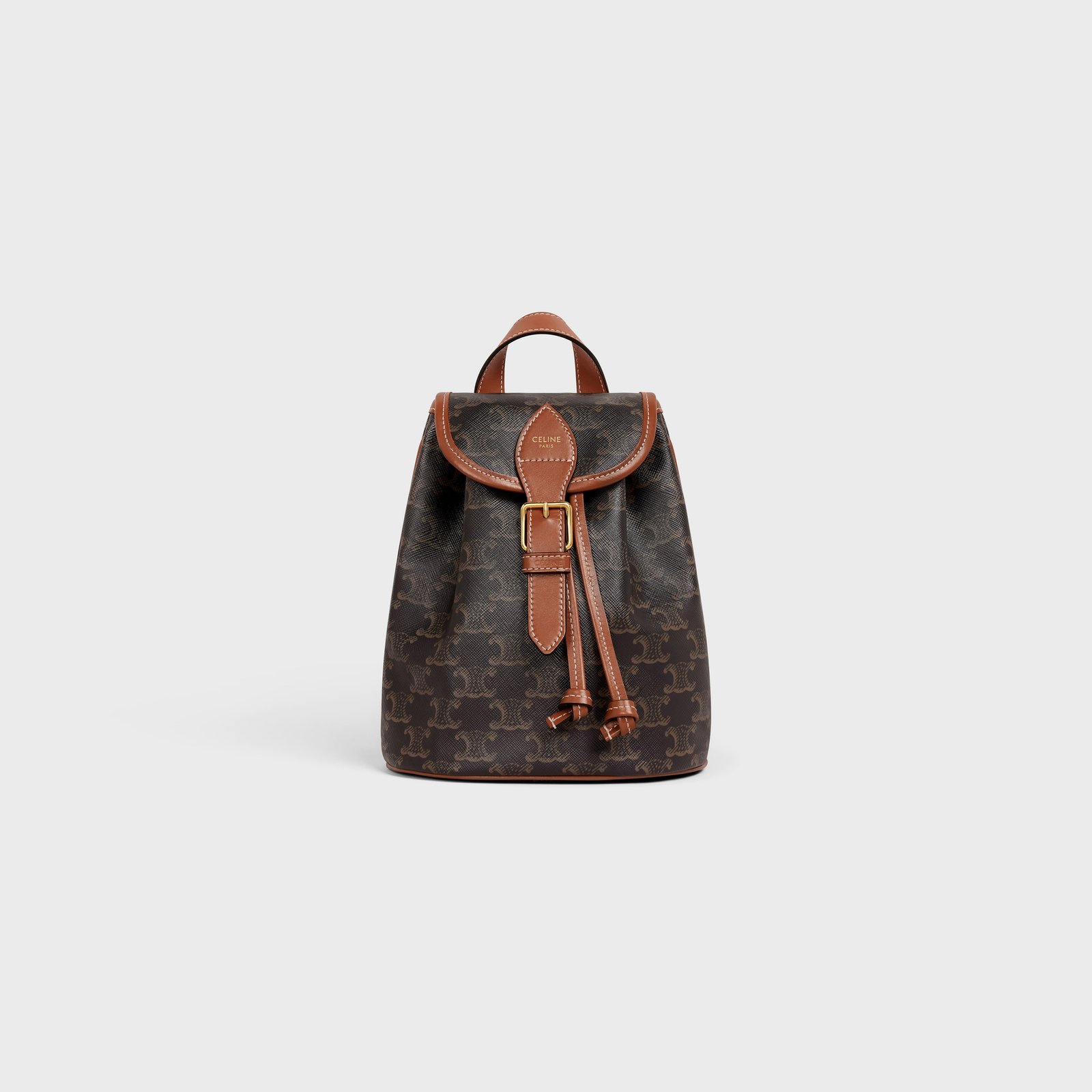 7677cec4c67ab6dcf6232aa033257247-1.jpeg MINI BACKPACK FOLCO in Triomphe Canvas and calfskin - Image 1