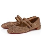 Sweet Jane Strass Ballerinas Veau Velours Nude 5