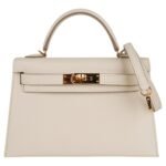 Kelly 18 Mini Sellier Bag Craie Epsom Leather Gold Hardware