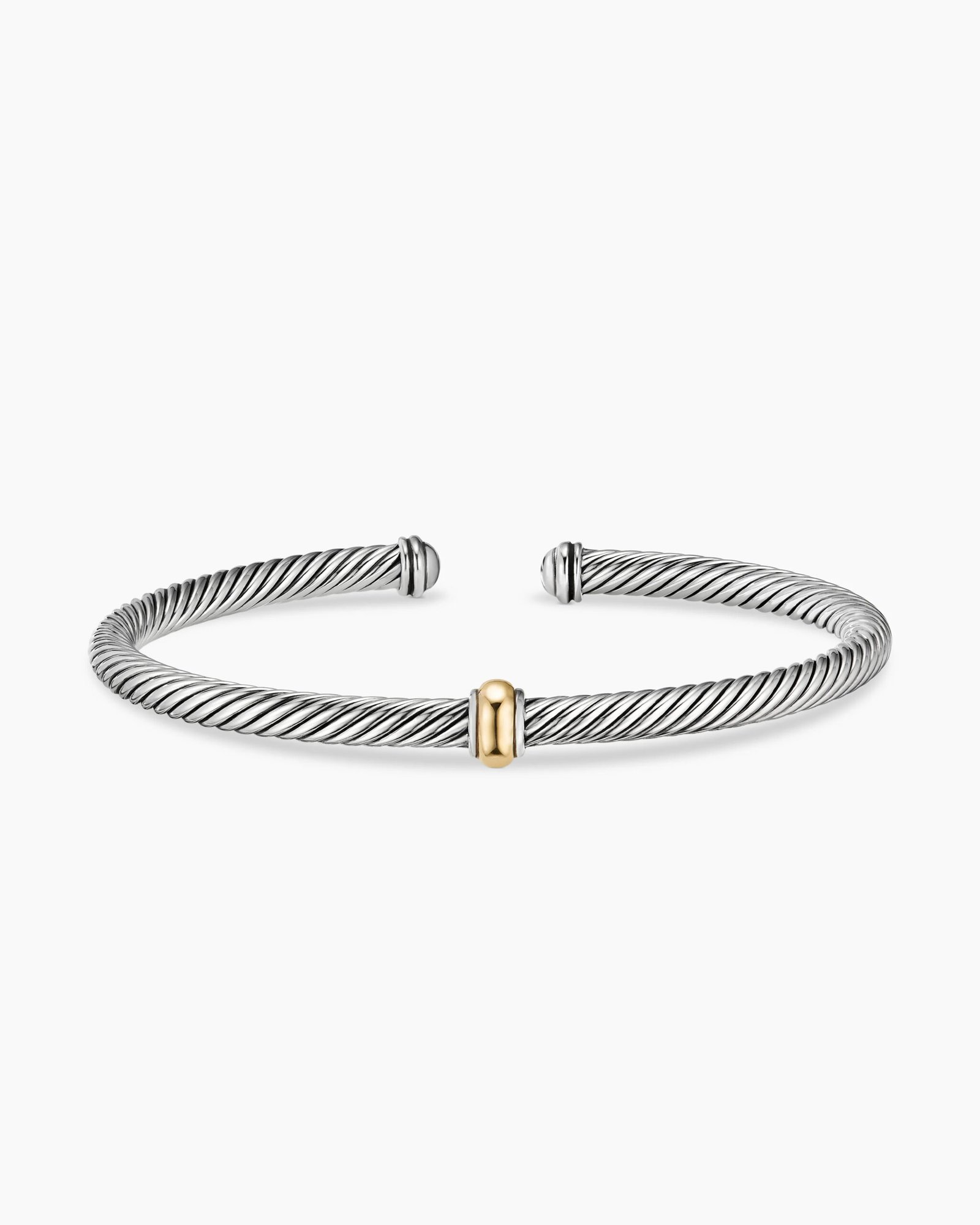796f0ece2ef9d5e62169db22416b5602.jpeg Classic Cable Station Bracelet Sterling Silver with 18K Yellow Gold, 4mm - Image 1