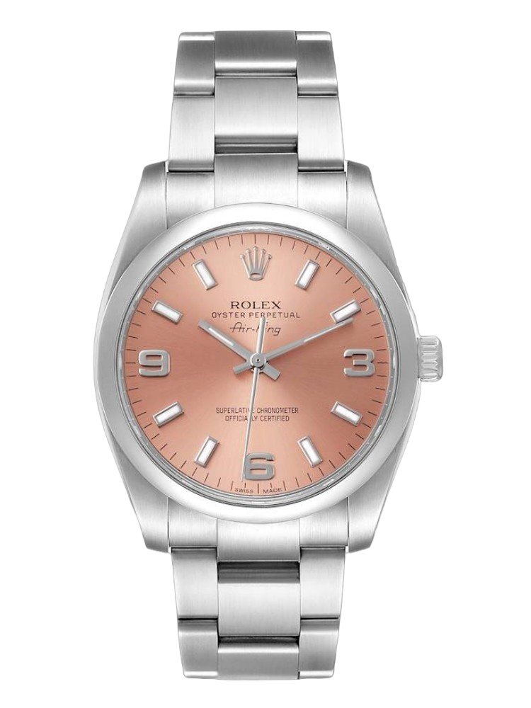 7b9030121cadfefb8a8e63daa7d5a2ba8d344c6098d7f360fee94c7ca5ac70a0.jpg Rolex Oyster Perpetual Air-King 114200 Salmon Dial 34mm Unisex Watch - Image 1