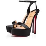 Loubi Queen Alta 150 mm Sandals Pumps Nappa Leather Black