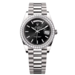 Rolex Day-Date 40mm 228349RBR-0002 Bright Black Dial President Bracelet
