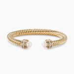 Classic Cablespira® Bracelet 18K Yellow Gold with Pearls and Diamonds, 7mm