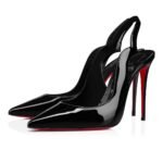 Hot Chick Sling 100 mm Patent Calf Leather Black