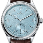 Rolex 1908 52506 0002 Ice Blue Dial Brown Leather Strap 39 mm Watch