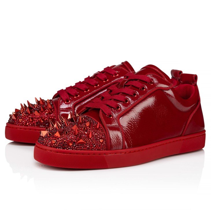 97d8b65c2f144ecaabc7b66b8366f2ac.jpeg Louis Junior P Pik Pik Strass Sneakers Metallic Suede and Spikes Loubi Men - Image 1
