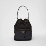 Re-Nylon and brushed leather bag