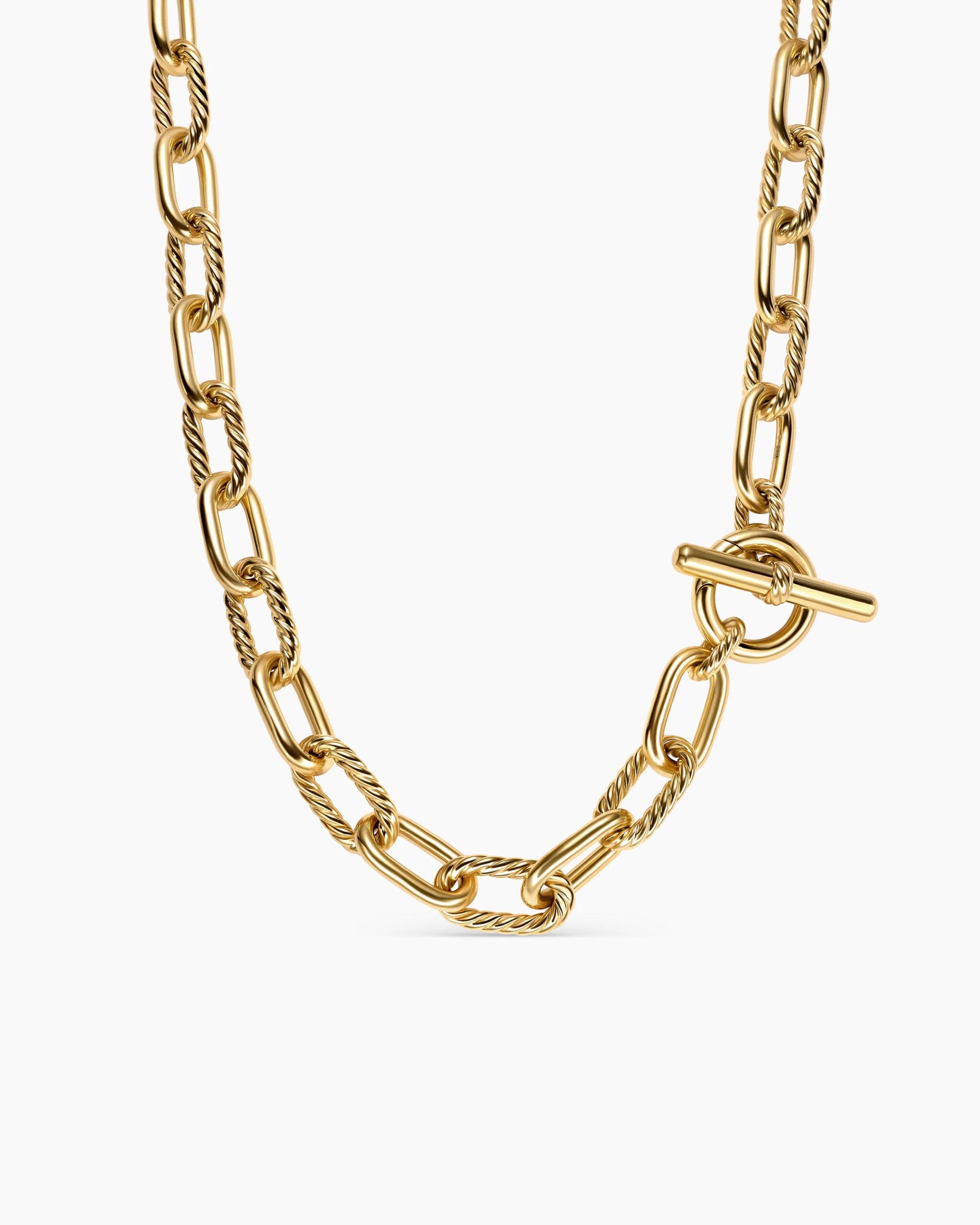 98dba89a3d3f23295ea6bc331fa7ad96-1.jpeg DY Madison® Toggle Chain Necklace 18K Yellow Gold, 11mm - Image 1