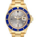 Rolex Submariner 16618 Serti Dial Blue Bezel 40mm Mens Watch