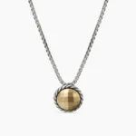 Petite Chatelaine® Necklace Sterling Silver with 18K Yellow Gold Dome, 10mm