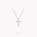 Round Diamond Cross Small Pendant