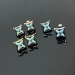 Colour Blossom BB Sun Ear Stud, Pink Gold And Malachite
