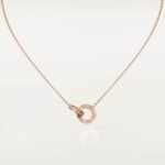 LOVE NECKLACE, PAVED WITH DIAMONDS 18K ROSE GOLD