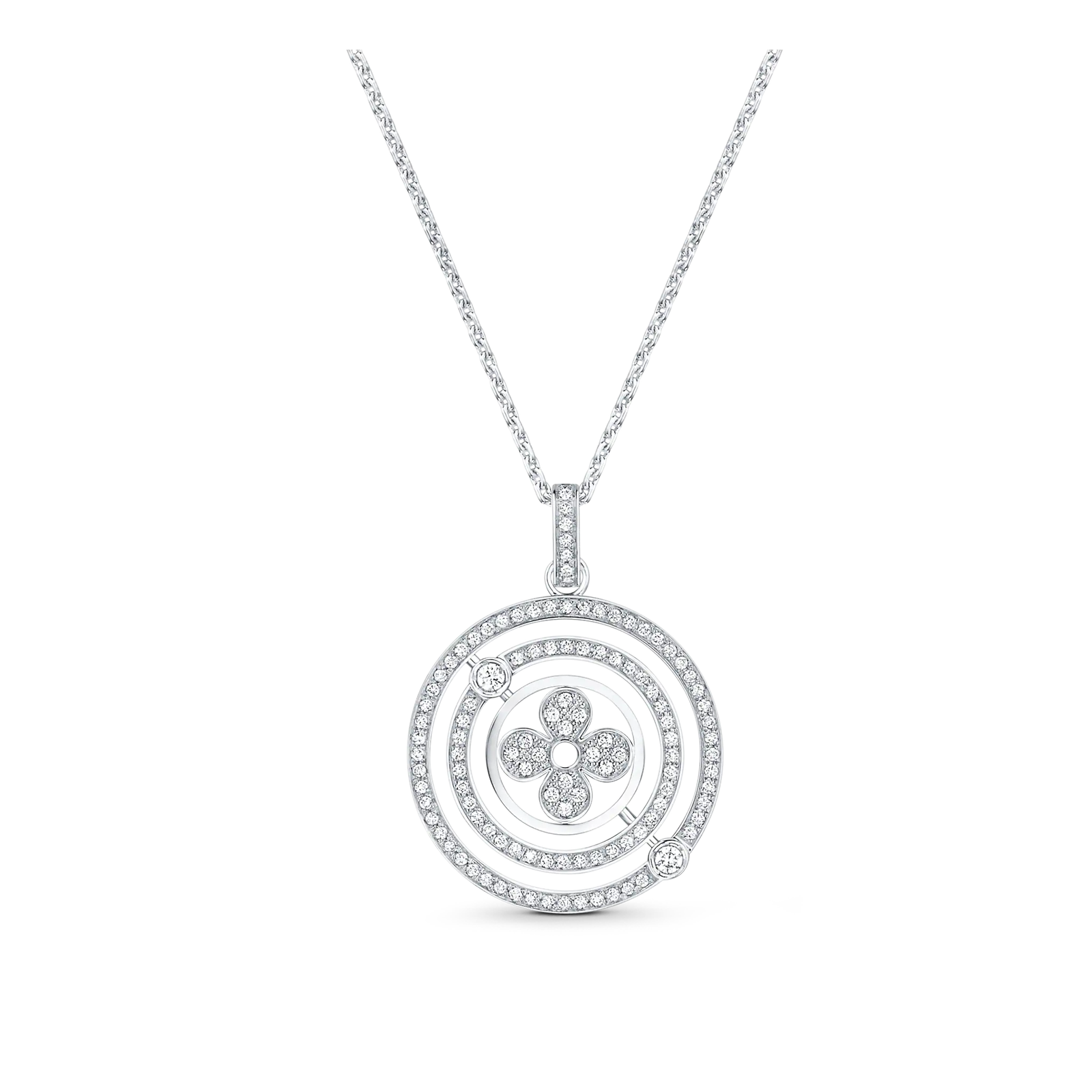 ab1463e96807455a53902534fc6a3359.png Idylle Blossom Medallion, White Gold And Diamonds - Image 1