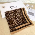 Solid color CD leopard silk scarf