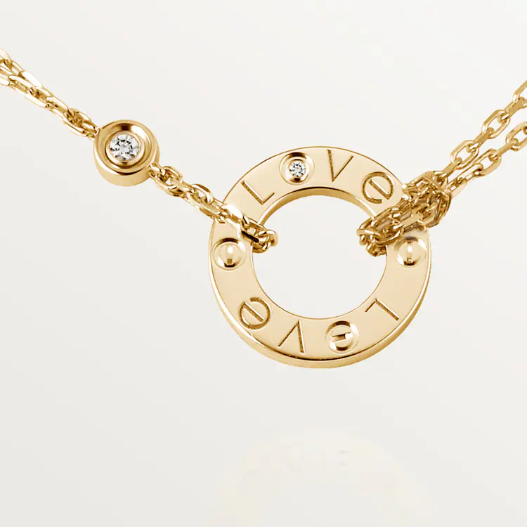 ad0bba336e19b3c0b1d99b6990991031.png LOVE NECKLACE, 2 DIAMONDS - Image 1