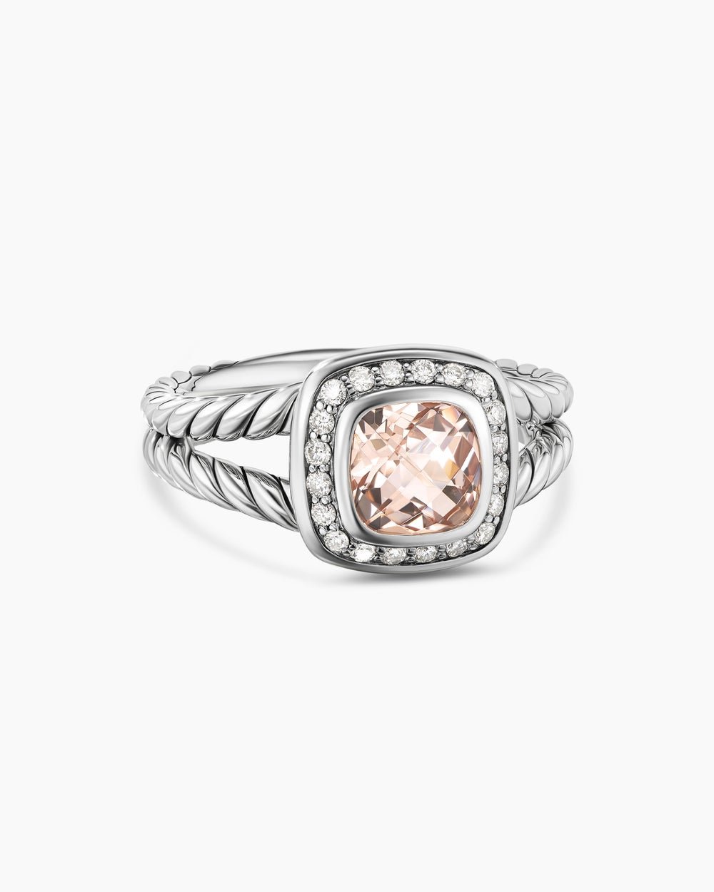 b48d8f20c00eccc2edf6946e557c4ce7.jpeg Petite Albion® Ring Sterling Silver with Morganite and Diamonds, 7mm - Image 1