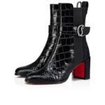 CL Chelsea Booty 70 mm Low Boots Alligator Embossed Calf Leather Black