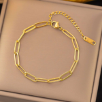 1pc Fashionable Stainless Steel Link Chain Bracelet