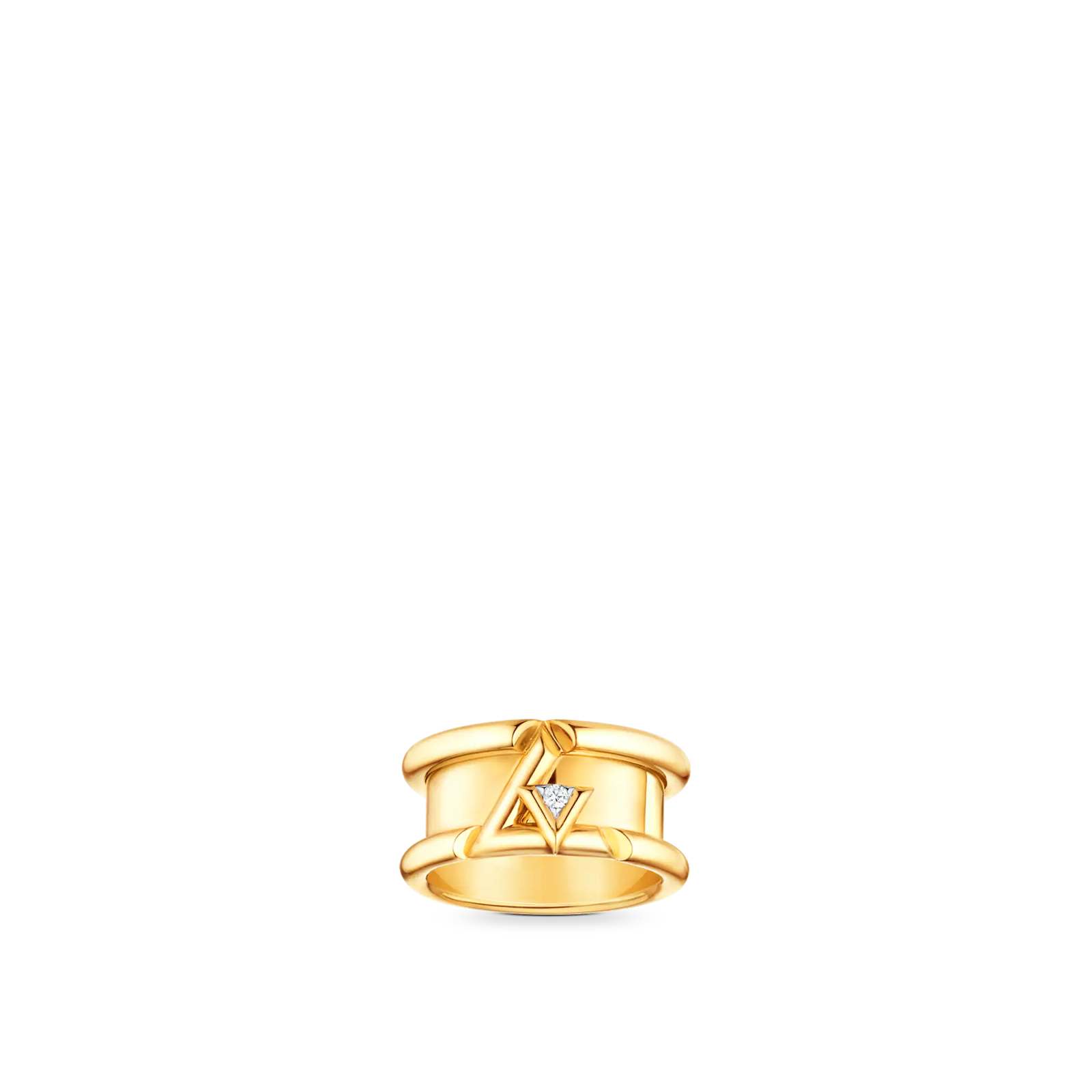 bbc7be5e6f2f1f1c86ab435619c97f09.png Volt One Band Ring, Yellow Gold And Diamond - Image 1