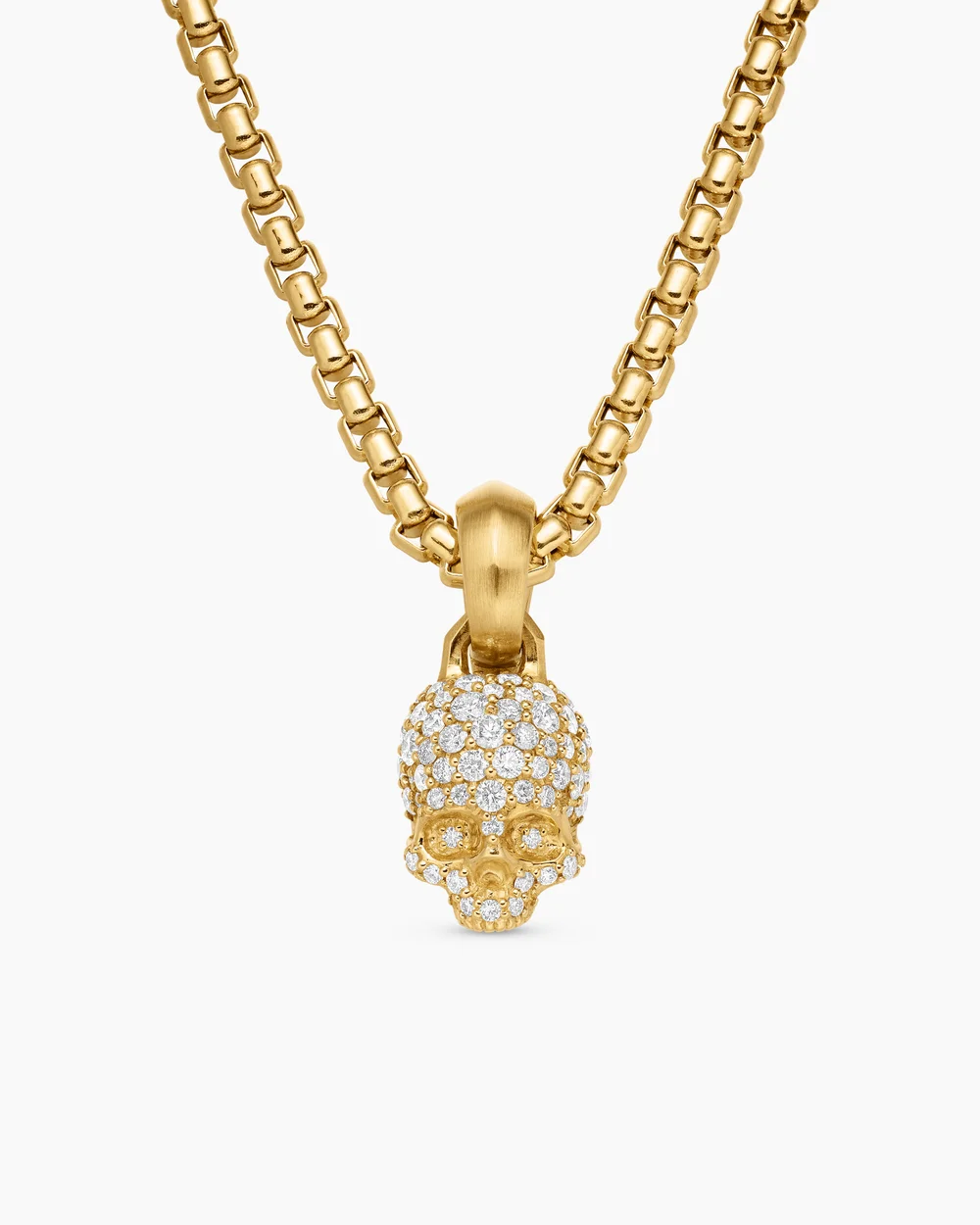 bc2b1ecc2d4d0c756c931456a9fe3453.webp Skull Amulet Full Pavé Diamonds and 18K Yellow Gold, 14mm - Image 1