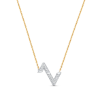 Volt Upside Down Pendant, Yellow Gold, White Gold And Diamonds