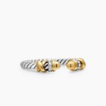 Petite Helena Ring Sterling Silver with 18K Yellow Gold Domes and Diamonds, 2.5mm
