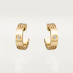 Love hoop earrings, classic model, 2 diamonds
