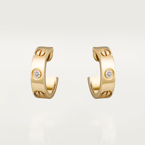 c51b24cbaa2f8df7ef65067f01f90fb1.png Love hoop earrings, classic model, 2 diamonds - Image 1