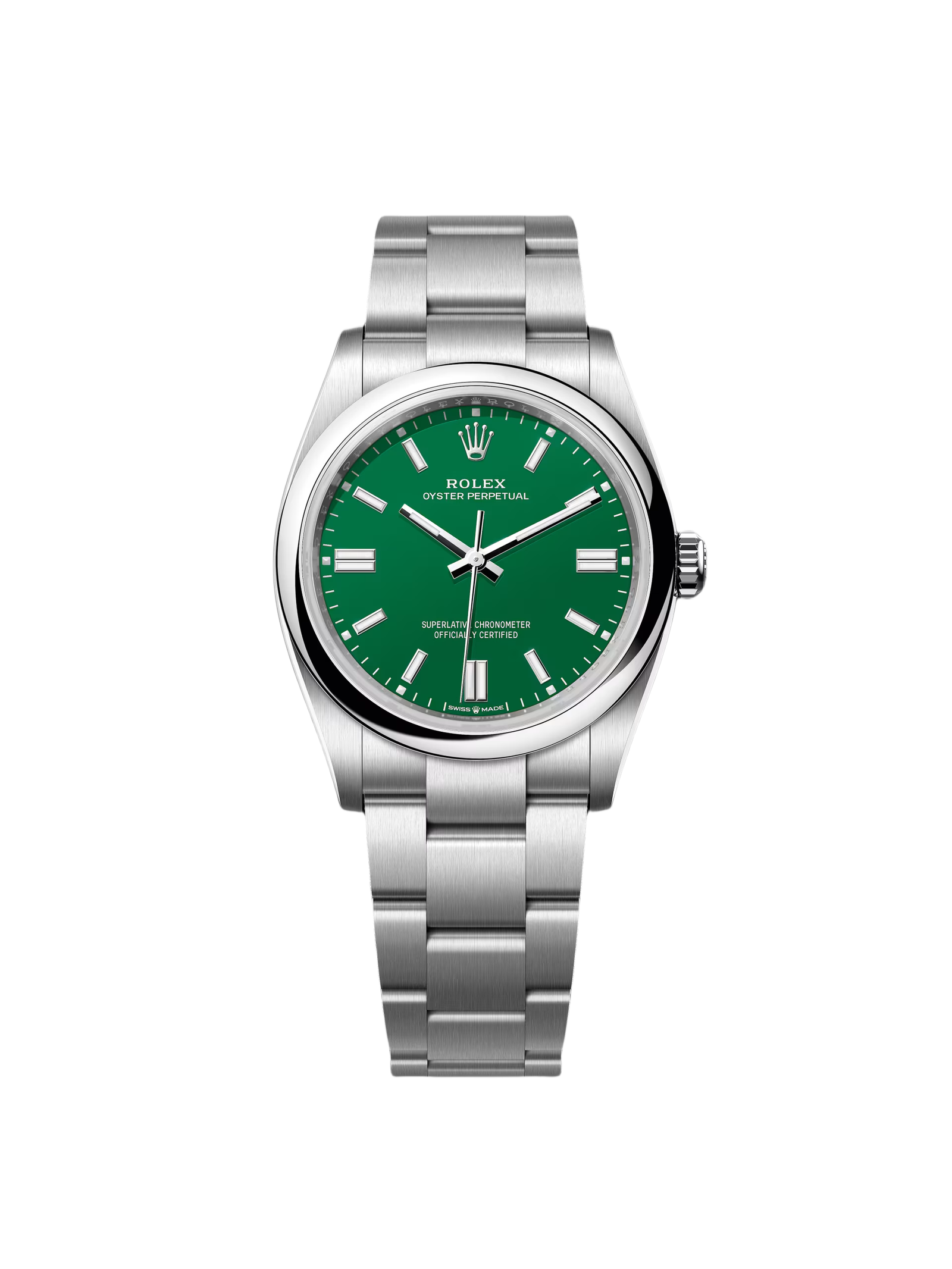 c83fbfbd11ef356e07e2d9dceeb1ba7265bc643e358fb9dbc7b2c5634a95a68a.png Rolex Oyster Perpetual 36mm 126000-0005 Green Dial Oyster Stainless Steel Bracelet - Image 1