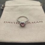 Petite Chatelaine® Pavé Bezel Ring Sterling Silver with Amethyst and Diamonds, 7mm
