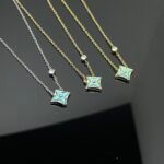 Color Blossom BB Star Pendant, Yellow Gold, Amazonite and Diamond