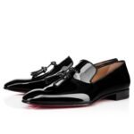 Dandelion Tassel Loafers Patent Calf Leather Black