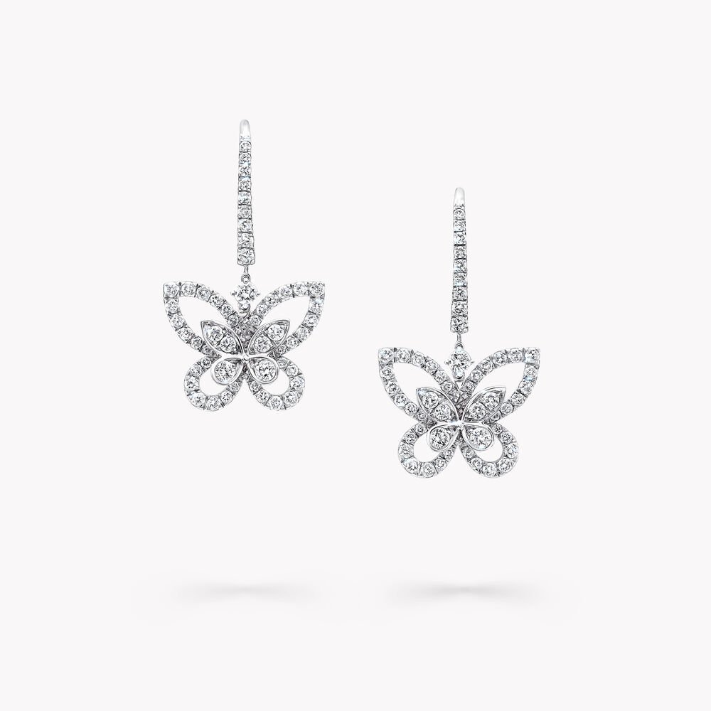 cb8eec83e123d3c55f7b4fabb994c2c2.jpeg Butterfly Silhouette Diamond Drop Earrings WHITE GOLD - Image 1