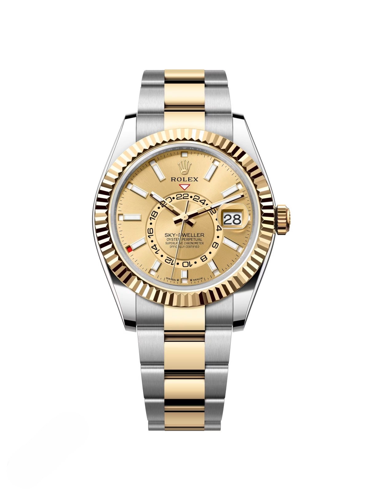 cf8740e42b5a7c2c629245e0aa42543f91f2fba5783d3bdcb39ad267d35faa18.jpg Rolex Sky-Dweller 42mm 336933-0001/0002 Two-Tone Yellow Gold Champagne Dial Oyster - Image 1