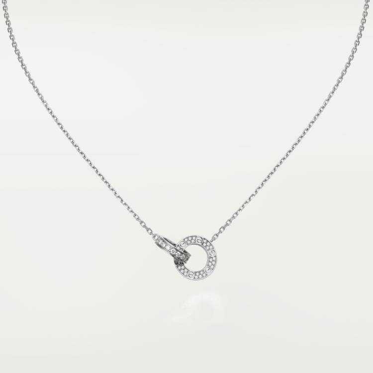 d51c0baa064c73087f344766b21ca61d-1.jpeg LOVE NECKLACE, PAVED WITH DIAMONDS 18K WHITE GOLD - Image 1