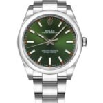 Rolex Oyster Perpetual Air-King 114200 Olive Green Index Dial 34mm Unisex Watch