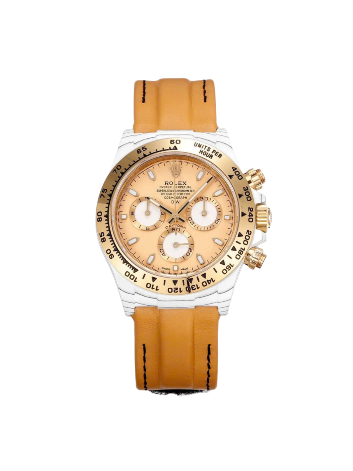 ddb8b99a1bda989868fe2640a2c4a10a1a368407ffdc5f02b35e9604182f4108.png Rolex Cosmograph Daytona DIW Golden Essence 40mm Replica 1:1 – Top Quality Version - Image 1