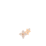 Star Blossom Left Earring, Pink Gold And Diamonds - Per Unit