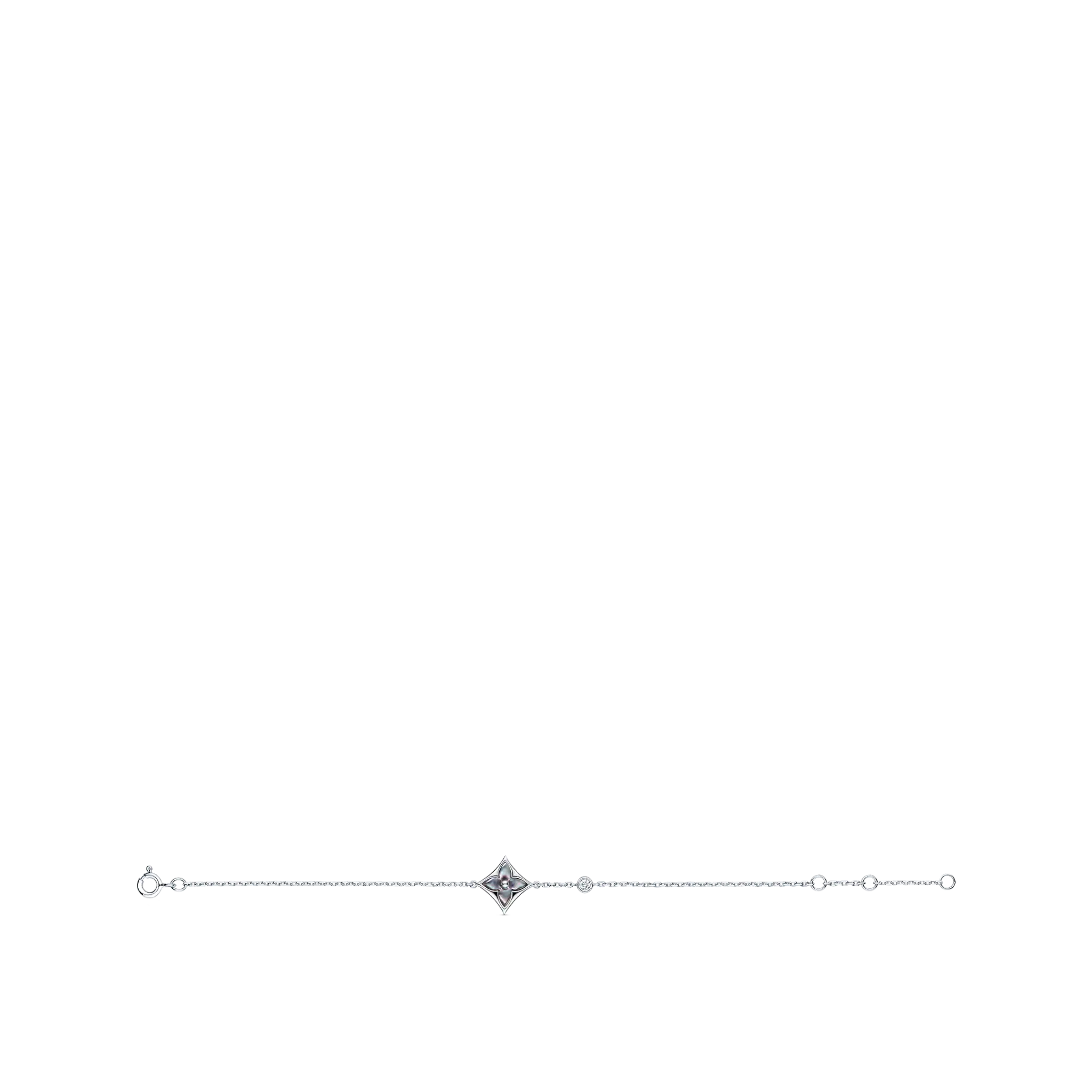 e0099fb712af086b16564aeea96889c5.webp Color Blossom Bb Star Bracelet, White Gold, Grey Mother-Of-Pearl And Diamond - Image 1