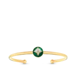 B Blossom Open Bangle, Yellow Gold, White Gold, Malachite And Diamonds