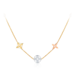 Idylle Blossom sautoir, 3 golds and diamonds
