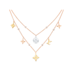 Idylle Blossom Charms Necklace, 3 Golds And Diamonds