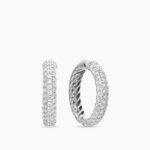 DY Mercer® Hoop Earrings Sterling Silver with Diamonds, 25.4mm