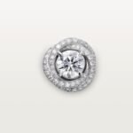 TRINITY RUBAN STUD EARRINGS, 2 BRILLIANT-CUT DIAMONDS, PAVED