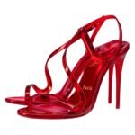 Rosalie 100 mm Sandals Leather and PVC Red