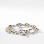 Cushion Link Bracelet with Blue Sapphires and 18K Gold