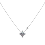 Color Blossom Bb Star Pendant, White Gold, Grey Mother-Of-Pearl And Diamond