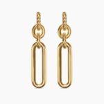 Lexington Double Link Drop Earrings 18K Yellow Gold, 53mm